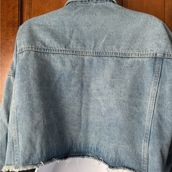jw signature Los Angeles Blue Denim Cropped Jacket 2XL - Picture 10 of 11